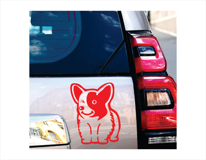 CORGI DOG Red Vinyl Decal Sticker