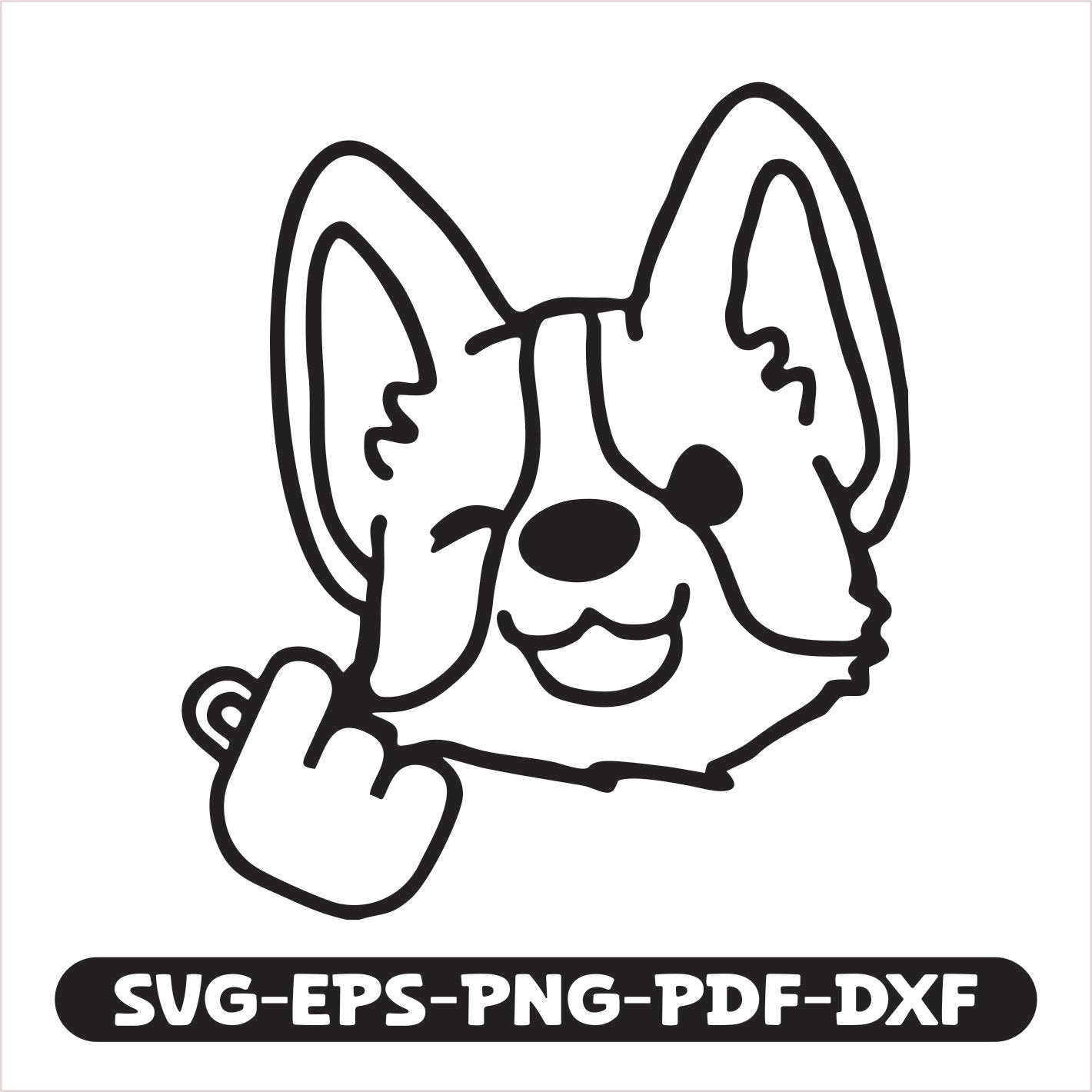 Corgi Korean Heart SVG EPS PNG PDF DXF Cutting File