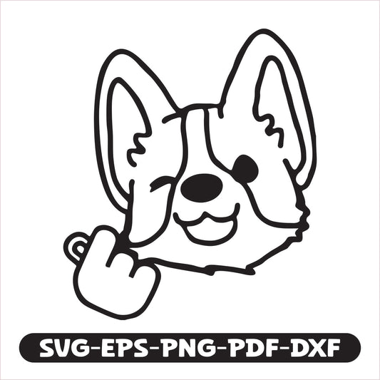 Corgi Korean Heart SVG EPS PNG PDF DXF Cutting File