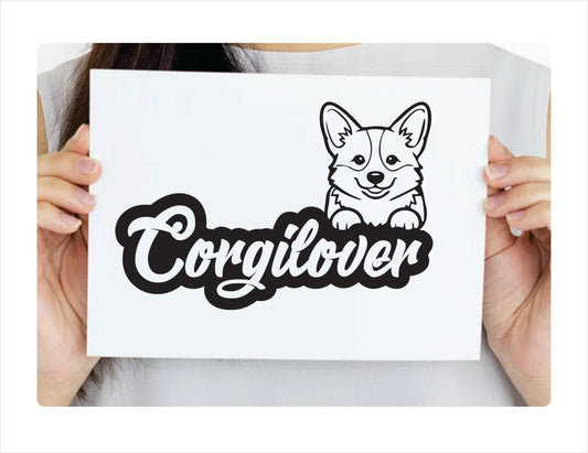 Corgi lover Black Decal Sticker