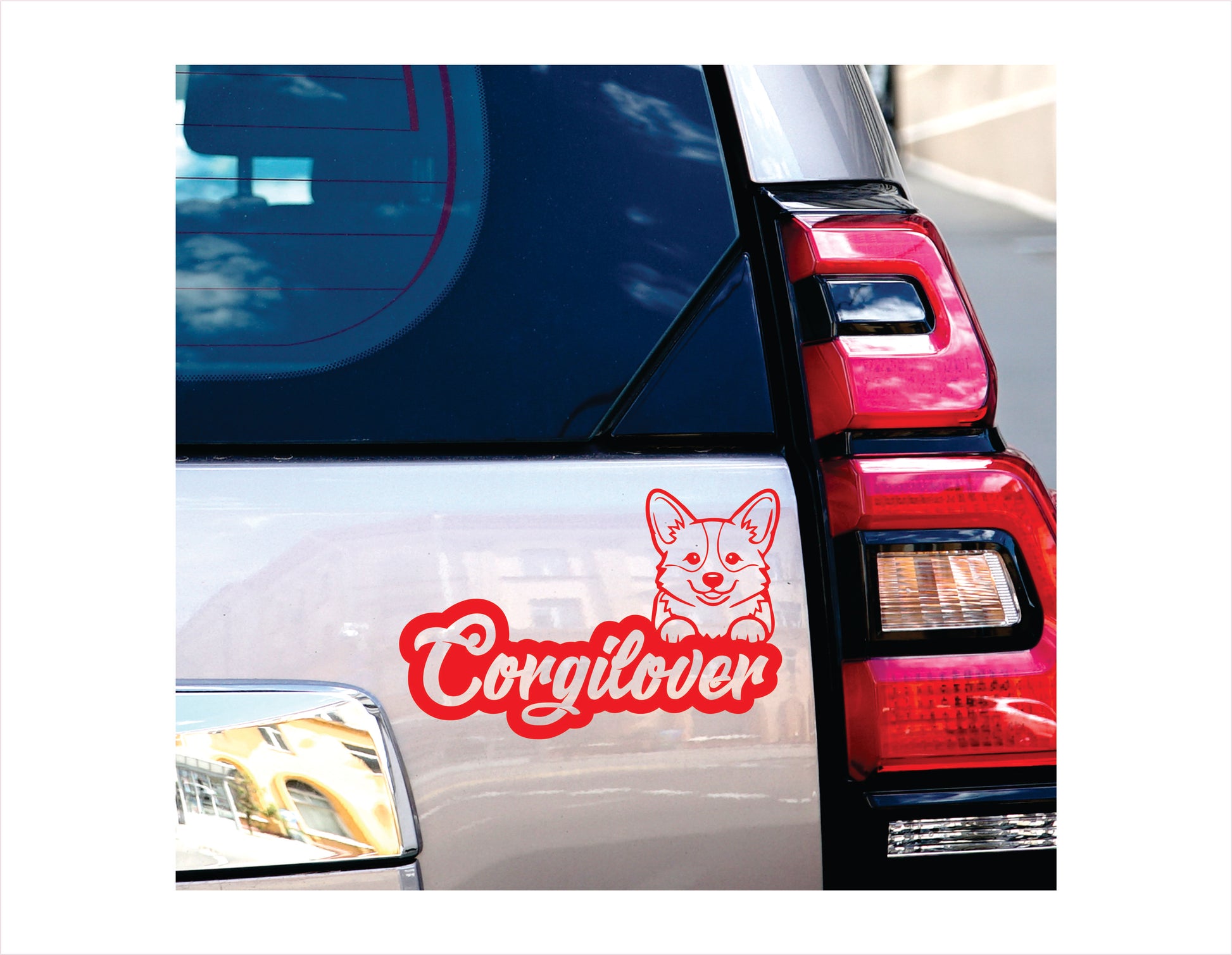 Corgi lover Red Decal Sticker