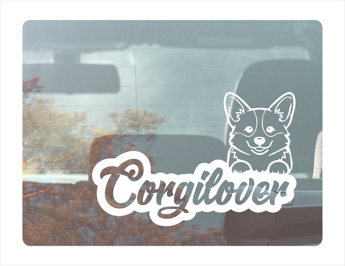 Corgi lover White Decal Sticker