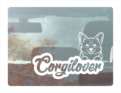 Corgi lover White Decal Sticker