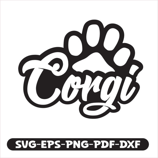Corgi Paw SVG EPS PNG PDF DXF Cutting