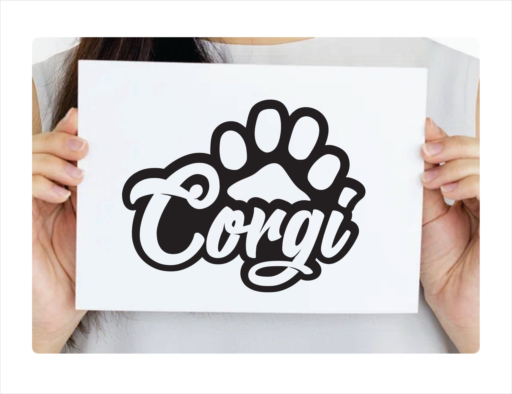Corgi Paw Black Decal Sticker