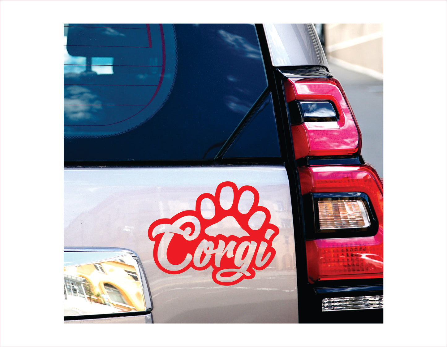 Corgi Paw Red Decal Sticker