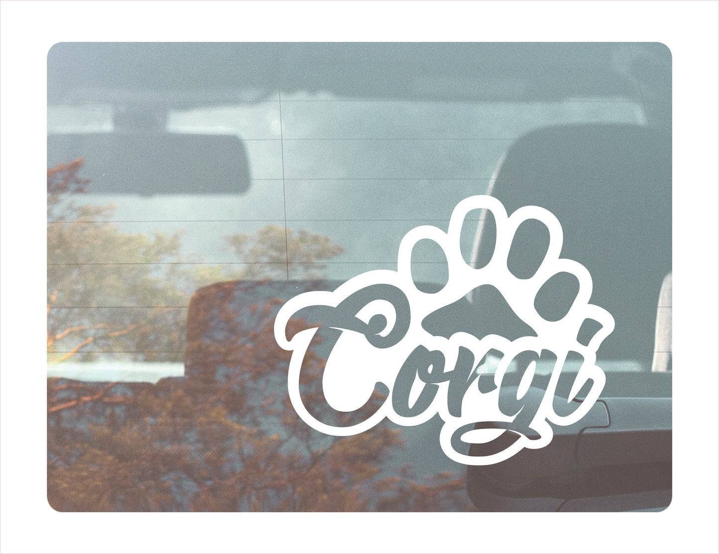 Corgi Paw White Decal Sticker
