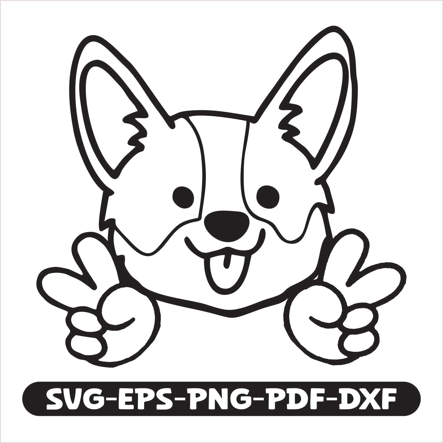 Corgi Peace SVG cutting file. Compatible with popular design software