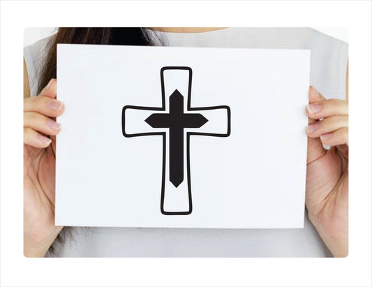 Christian Cross Outline Decal Sticker - FREE shipping