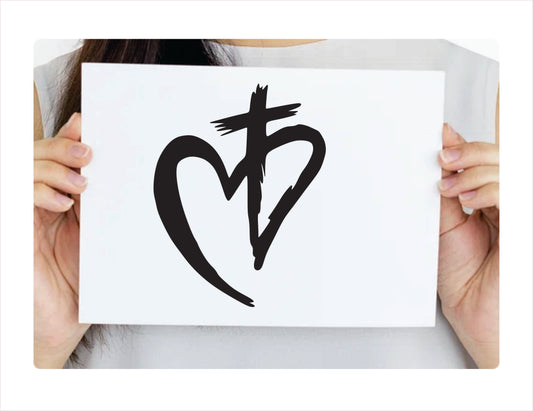 Heart cross car Decal Sticker - FREE shipping