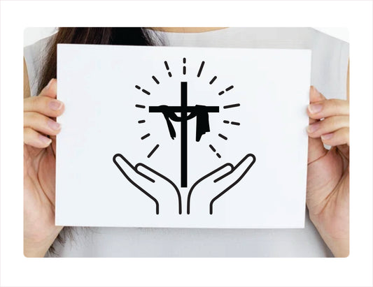 Cross Jesus  praying hands Vinyl Decal Sticker  FREE shipping