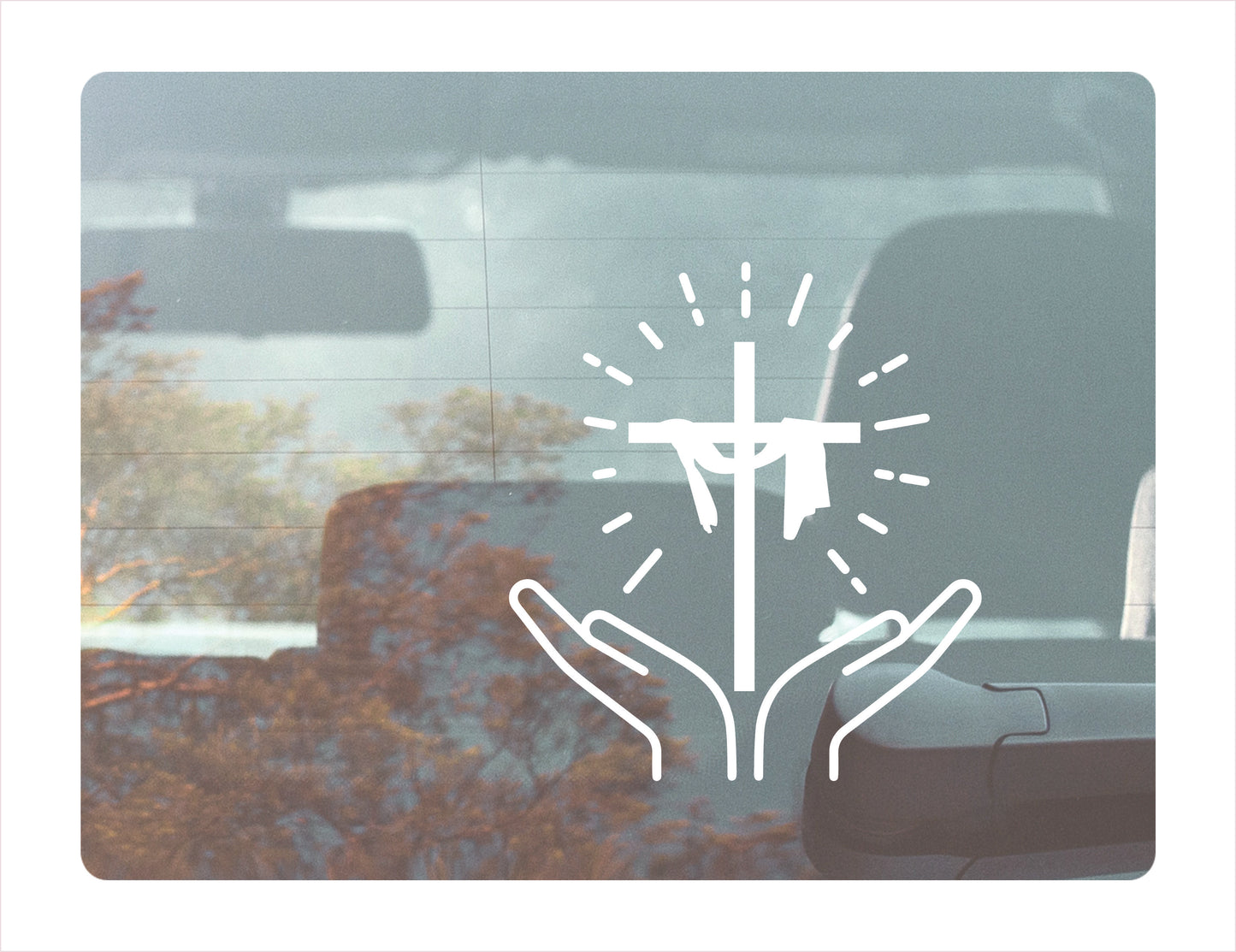 Cross Jesus  praying hands Vinyl Decal Sticker  FREE shipping