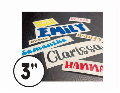 Custom Vinyl Decals, 3 inch decals, Personalized Vinyl Decals, Custom Text Decals, Vinyl Lettering