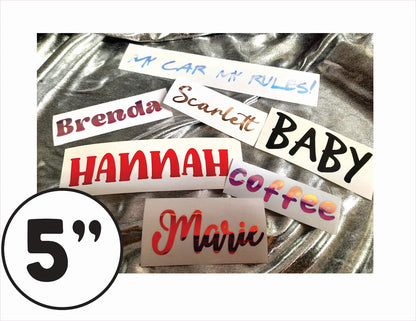 5 Inch Lettering Decals, Custom Vinyl Decals, Personalized Vinyl Decals, Custom Text Decals, Vinyl Lettering