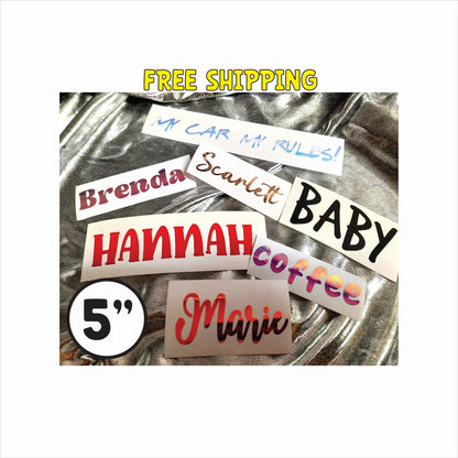 5 Inch Lettering Decals, Custom Vinyl Decals, Personalized Vinyl Decals, Custom Text Decals, Vinyl Lettering