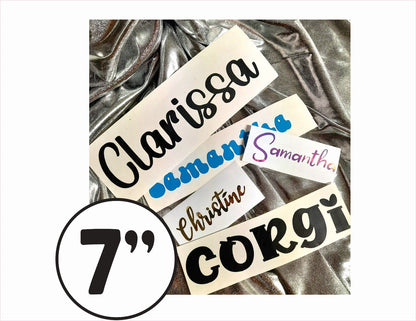 Personalized 7 Inch Decals, Custom Vinyl Decals, Custom Decals 7 Inches, Custom Text Decals