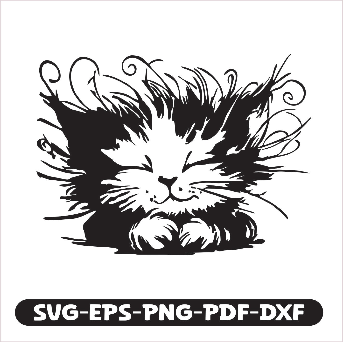 Cat Cute SVG EPS PNG PDF DXF Cutting