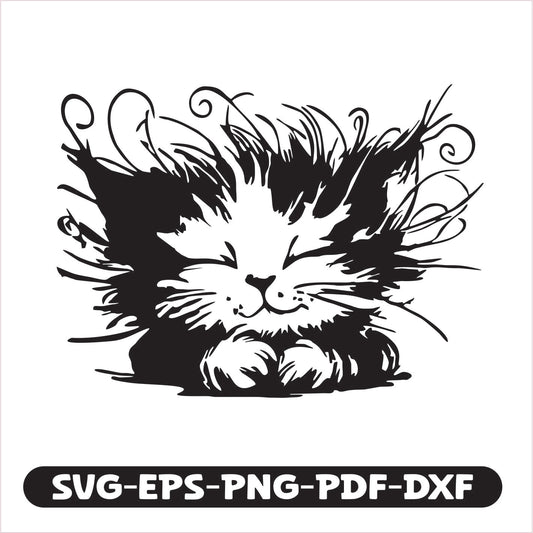Cat Cute SVG EPS PNG PDF DXF Cutting
