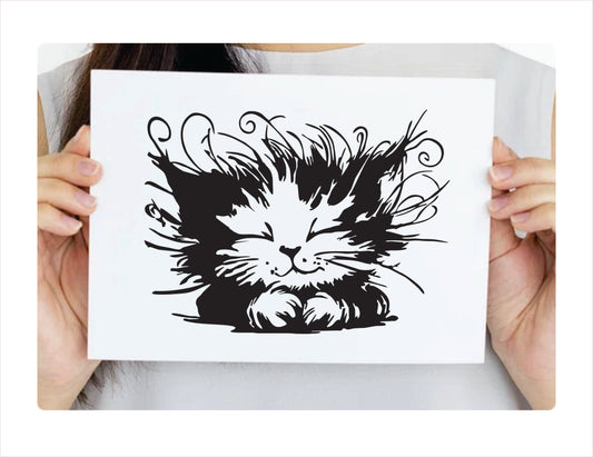 Cat Cute Black Decal Sticker