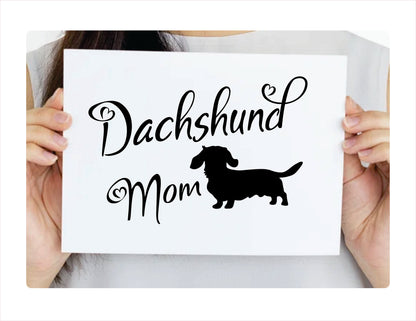 Dachshund Mom Black Vinyl Decal Sticker