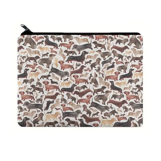 Dachshund makeup bag, wiener dog pencil pouch