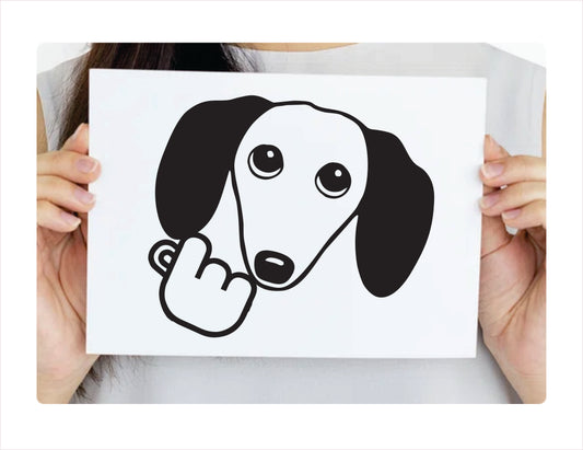 Dachshund Korean Heart Decal  FREE shipping