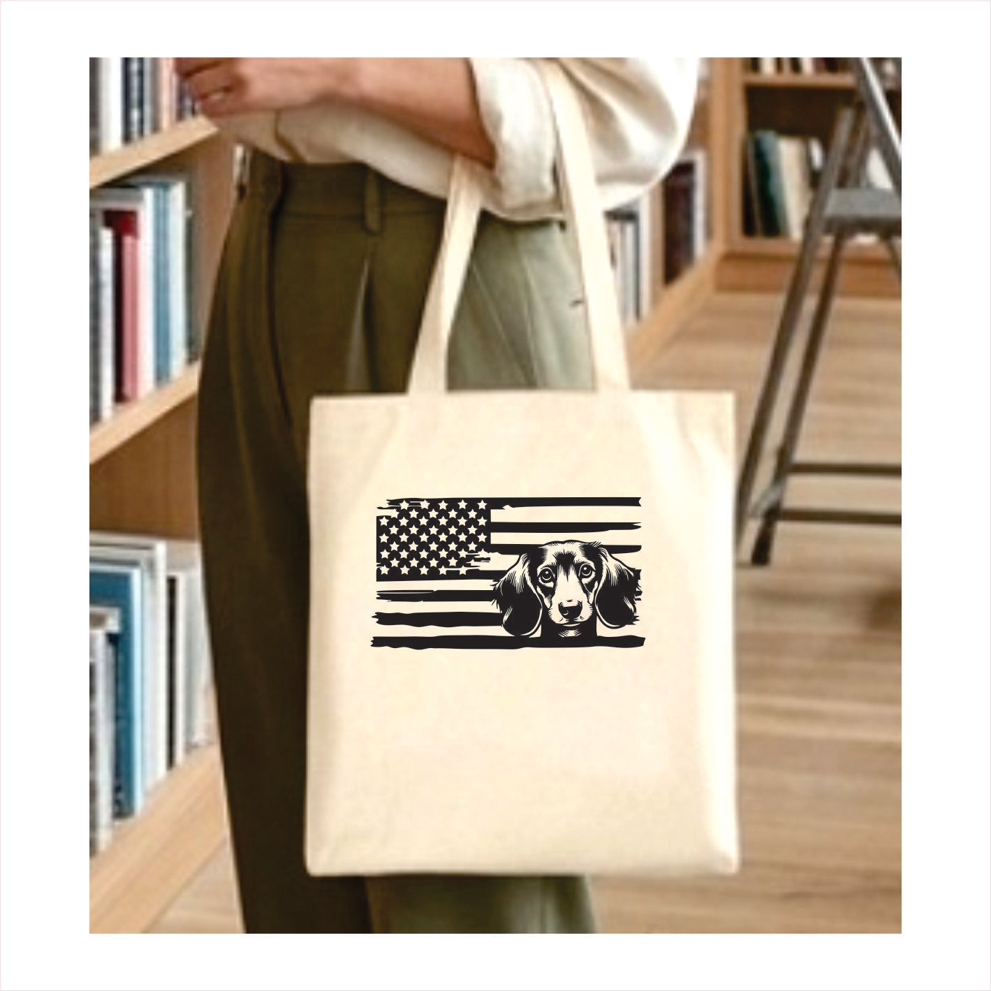 Dachshund dog tote bag usa 1
