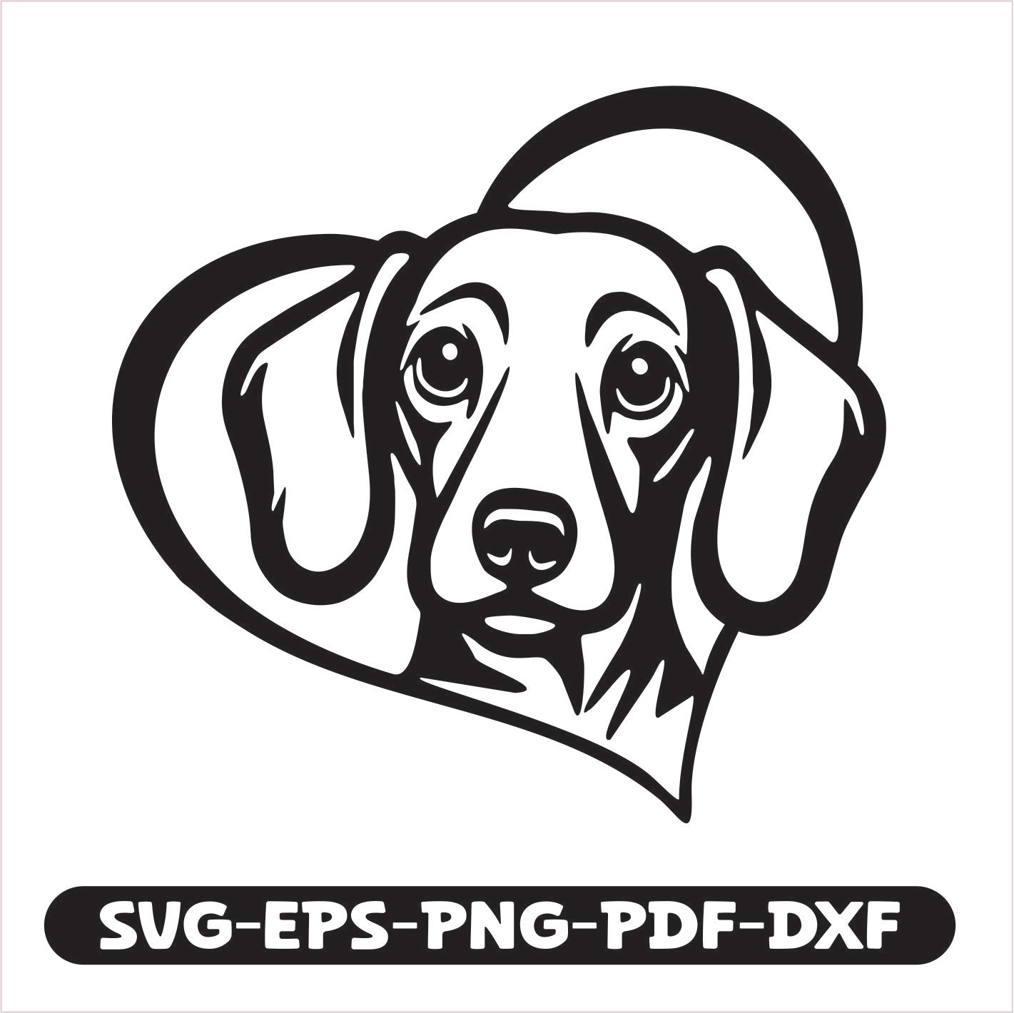 Dachshund Heart SVG EPS PNG PDF DXF Cutting