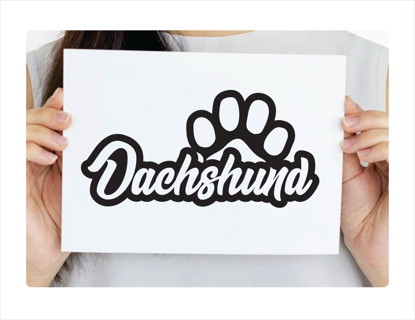 Dachshund Paw Black Decal Sticker