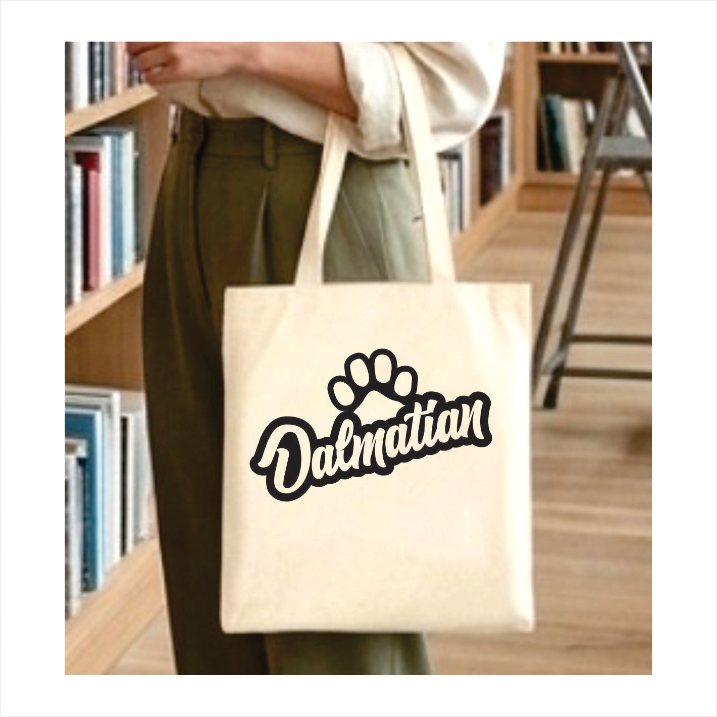 dalmatian dog paw tote bag  1