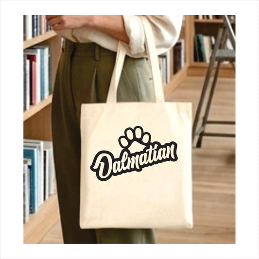 dalmatian dog paw tote bag  1
