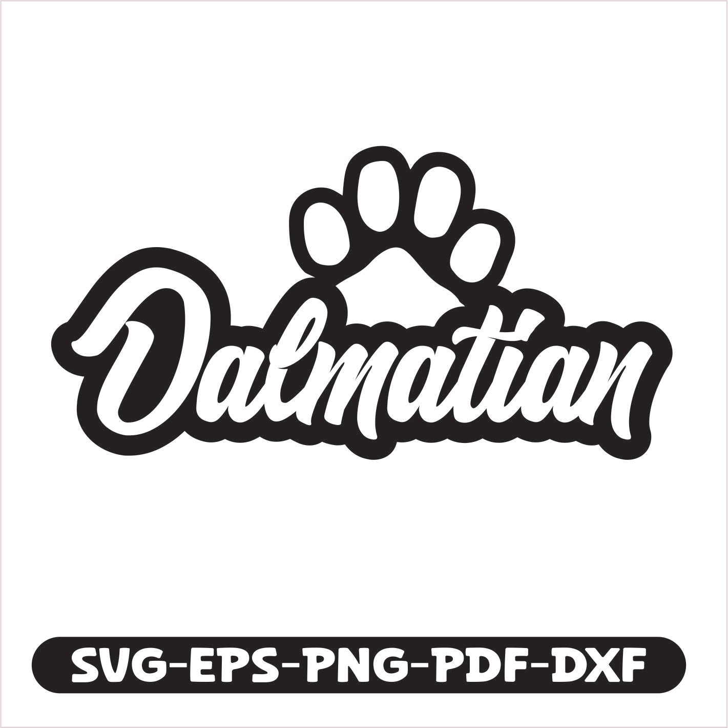 Dalmatian Paw SVG EPS PNG PDF DXF Cutting