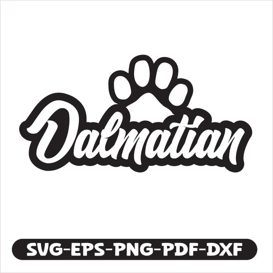 Dalmatian Paw SVG EPS PNG PDF DXF Cutting