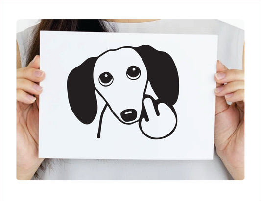 Dachshund Middle Finger Decal Sticker - FREE shipping