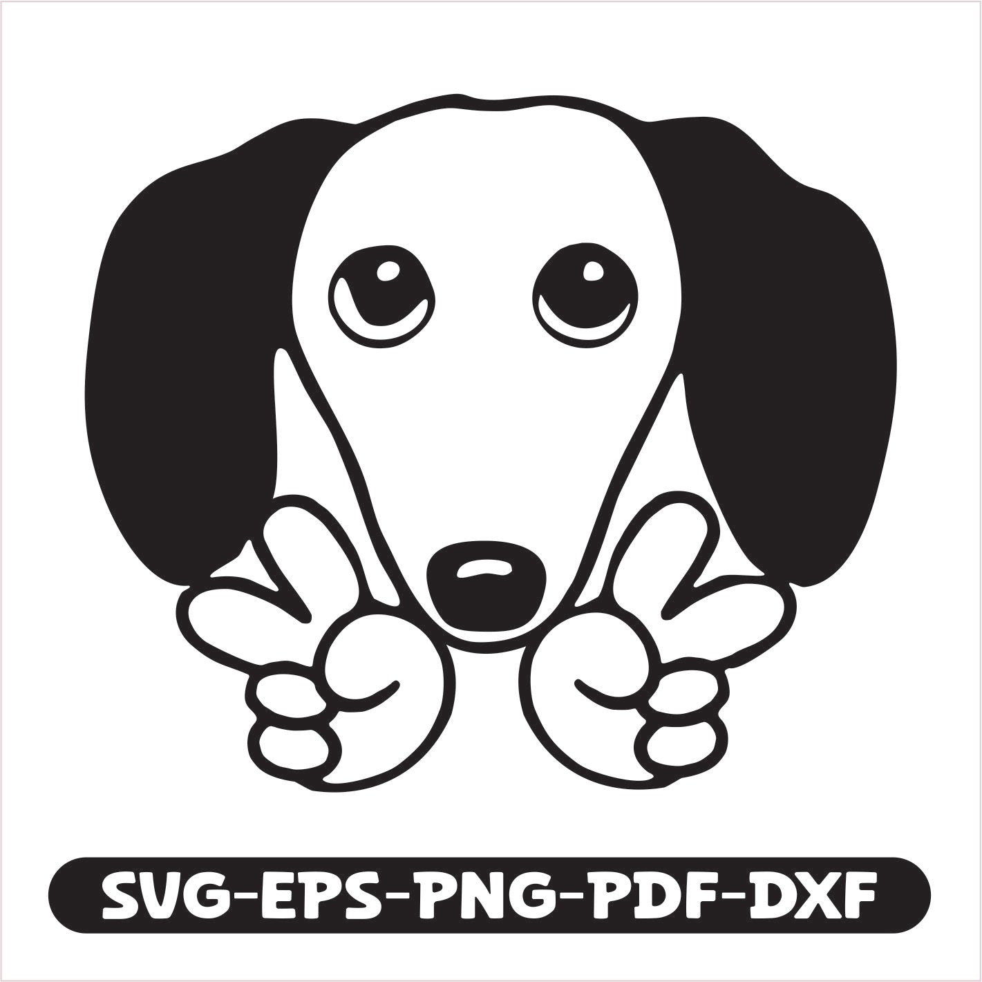 Dachshund Peace SVG cutting file. Perfect for crafting unique shirts, mugs, and home décor.