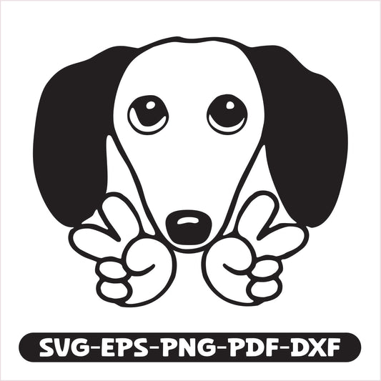 Dachshund Peace SVG cutting file. Perfect for crafting unique shirts, mugs, and home décor.