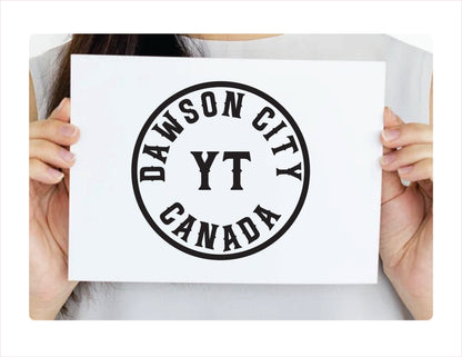 Dawson City Yukon Canada Black Decal Sticker