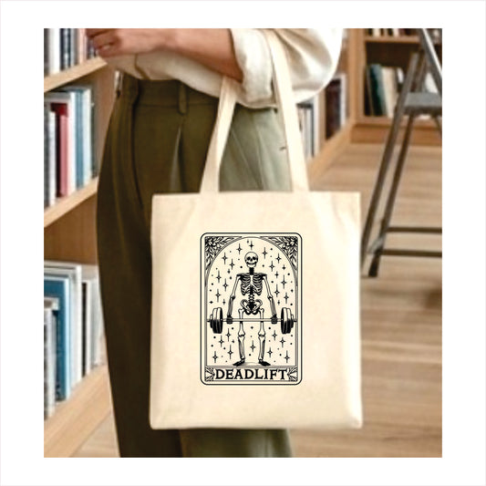 Deadlift Skull Tarot tote bag 1