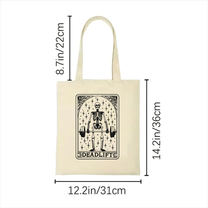 Deadlift Skull Tarot tote bag 2
