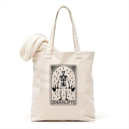 Deadlift Skull Tarot tote bag 3