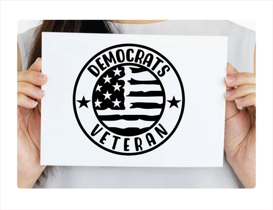 Democrats Veteran Decal Sticker - FREE shipping