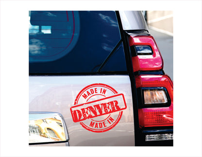 Made in Denver Colorado Usa decal sticker red decal