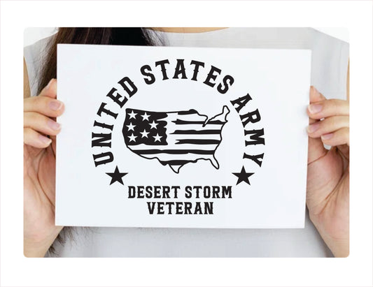 United States Army Desert Storm Veteran Decal Sticker - FREE shipping