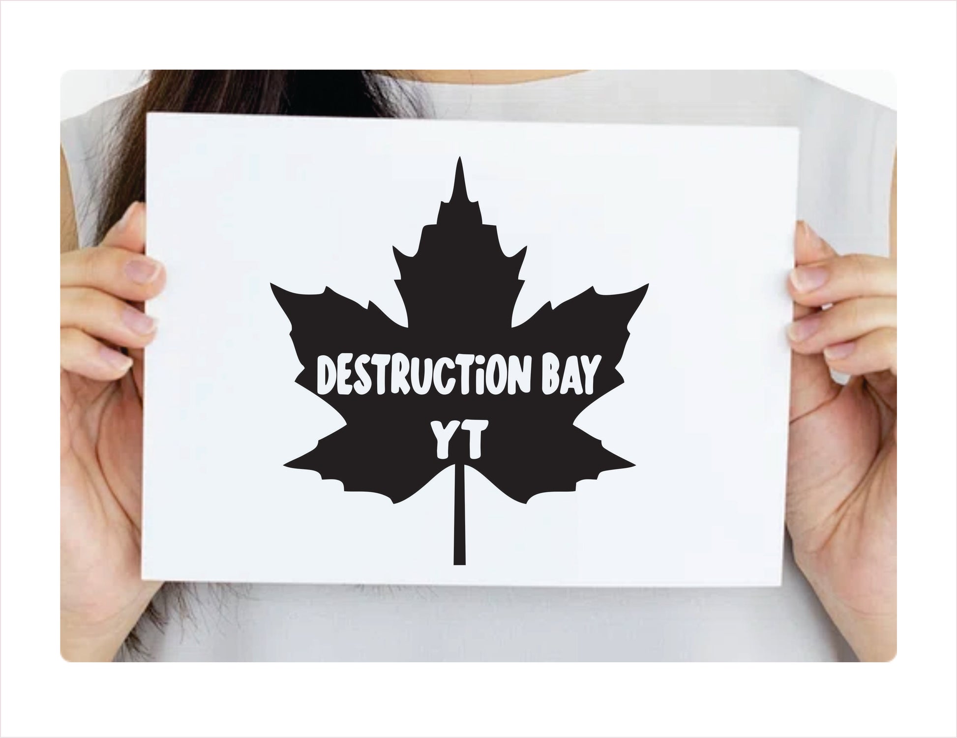 Destruction Bay Yukon maple leaf Canada Black Decal Sticker