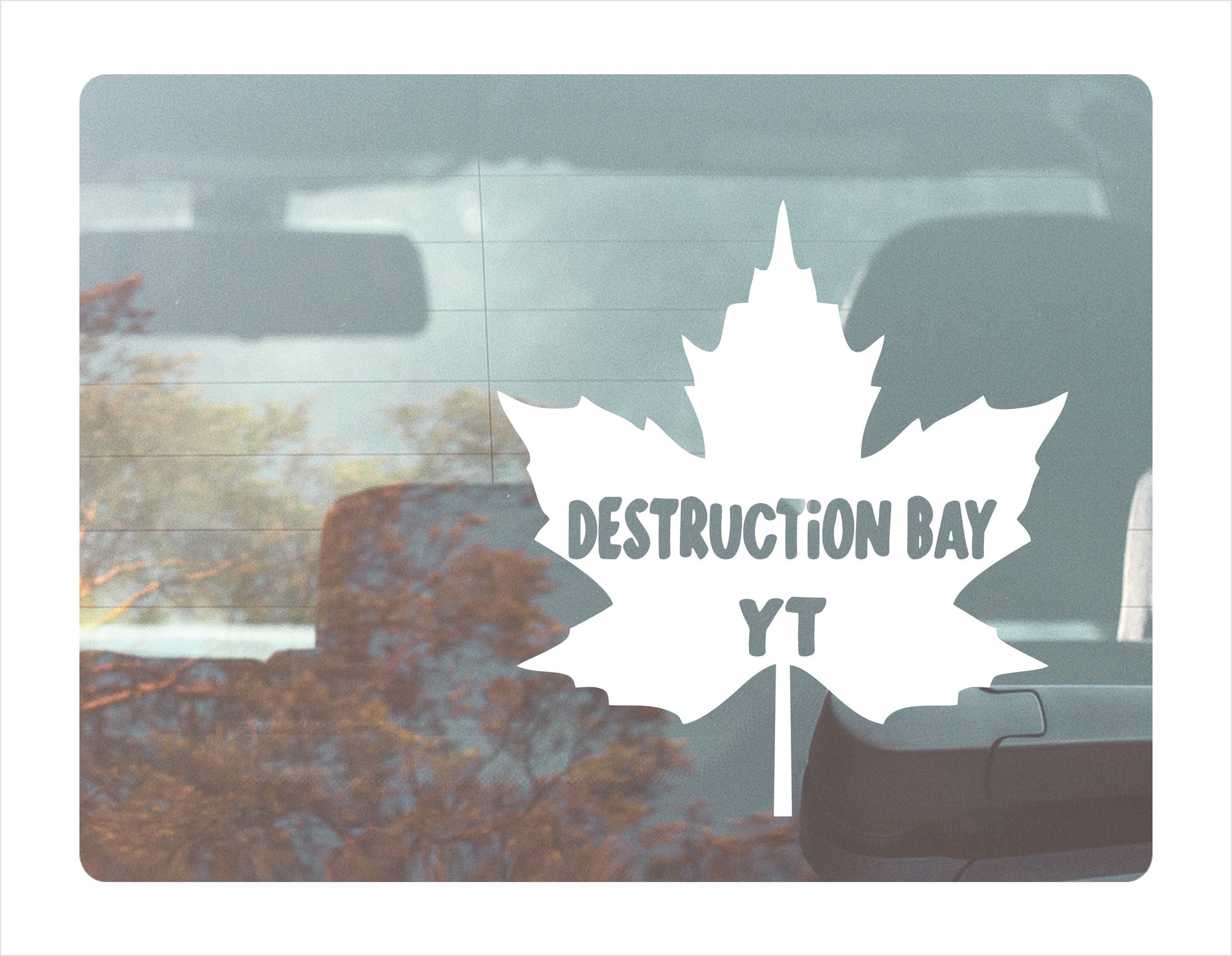Destruction Bay Yukon maple leaf Canada White Decal Sticker