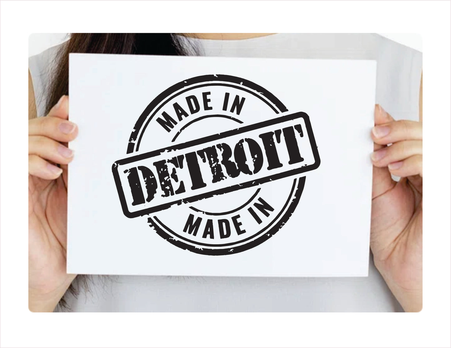 Made in Detroit Michigan USA black decal sticker