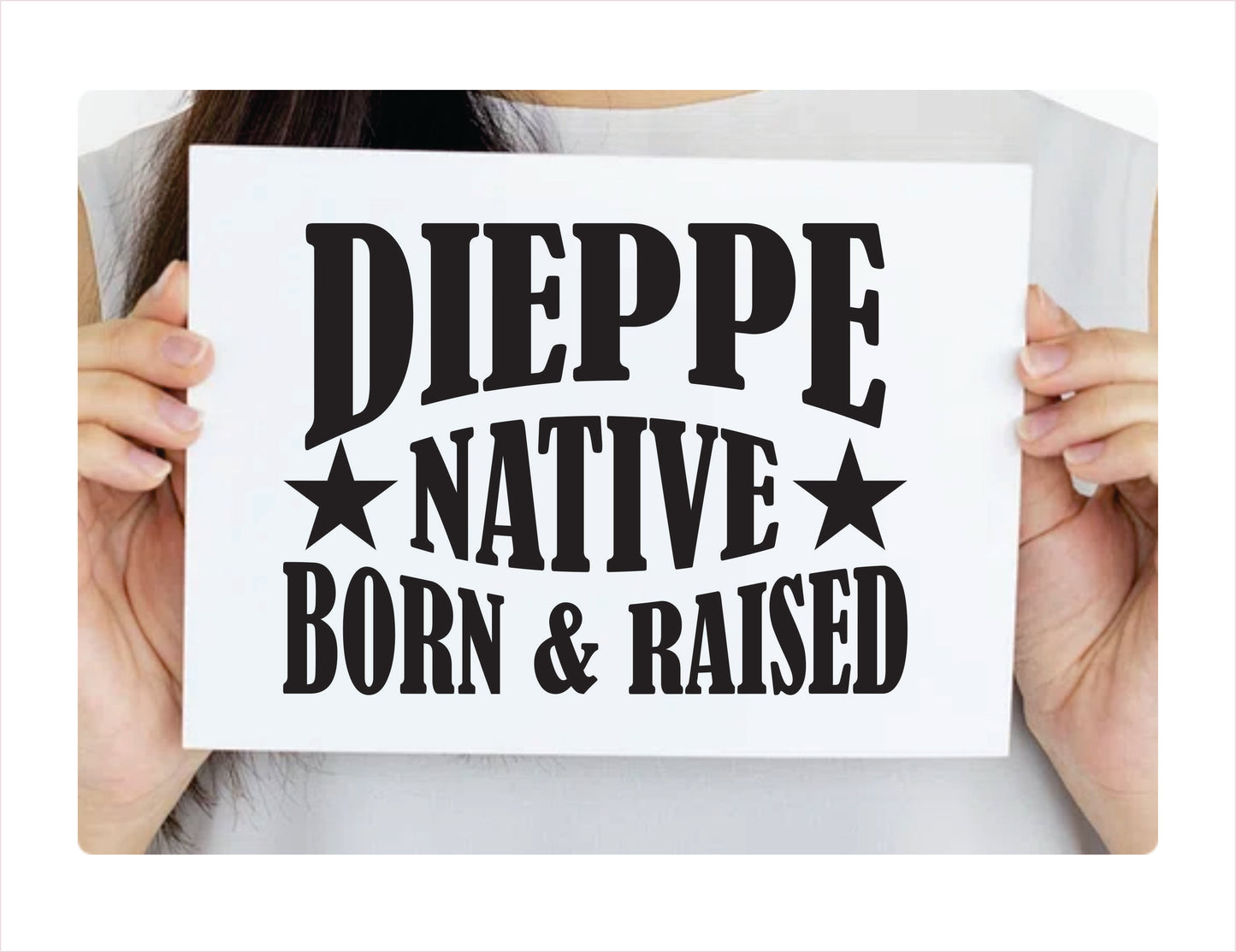 Dieppe Native Born Raised New Brunswick Canada Black Decal Sticker