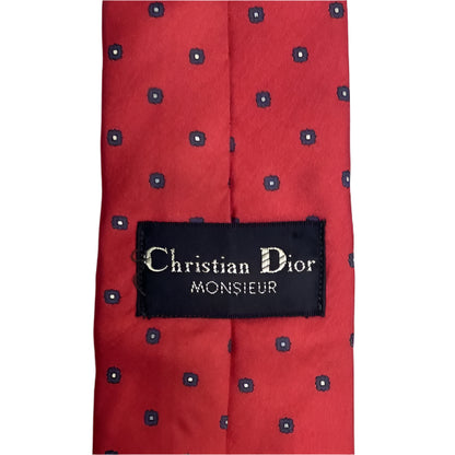 Pre-loved Dior Red & Blue Silk Tie - Vintage Cravate