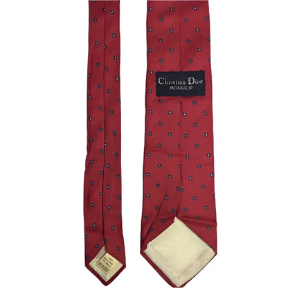 Pre-loved Dior Red & Blue Silk Tie - Vintage Cravate