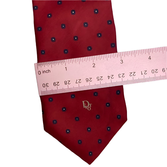 Pre-loved Dior Red & Blue Silk Tie - Vintage Cravate